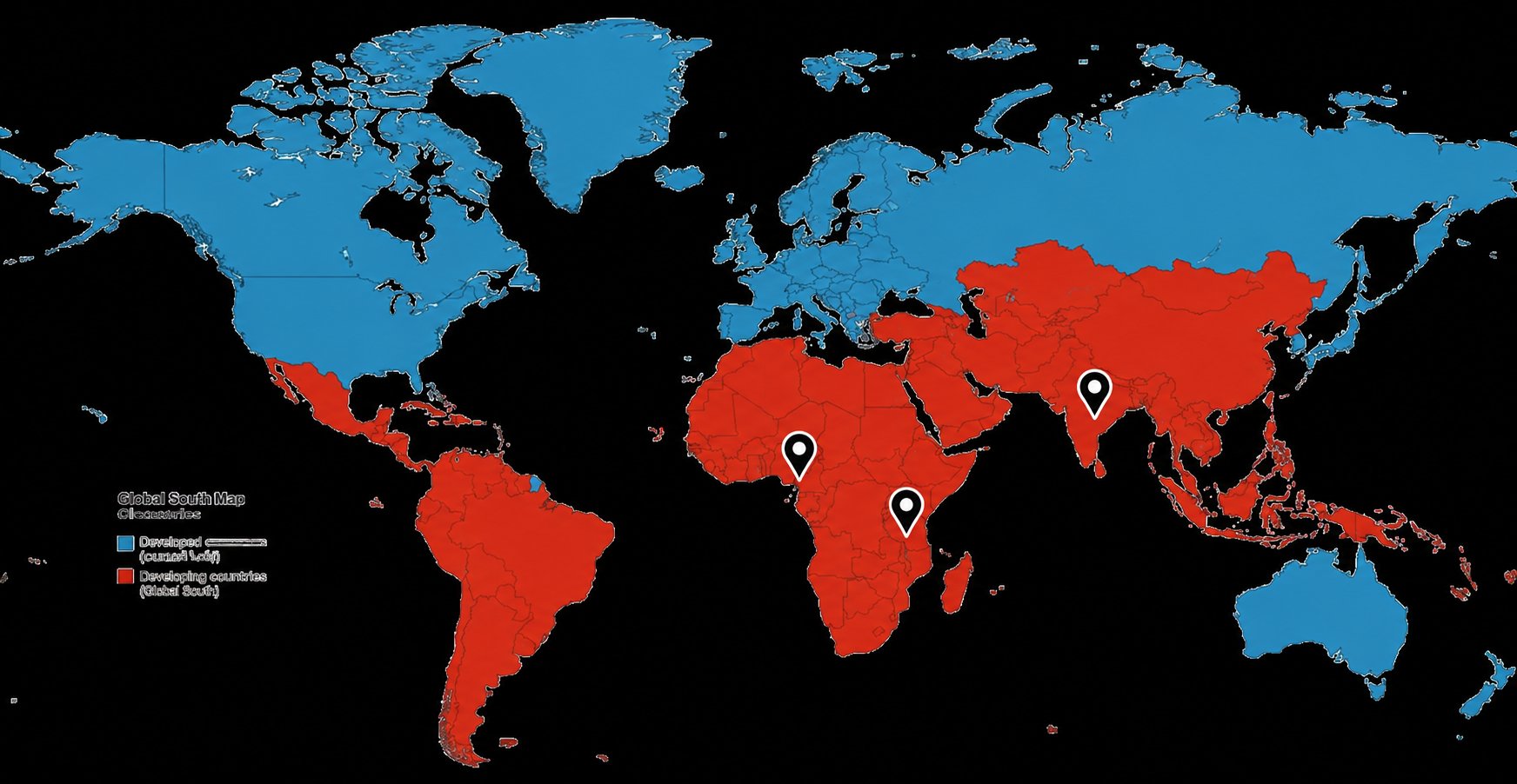 Global South map showing FarmHawk operations in Nigeria, Kenya, and India